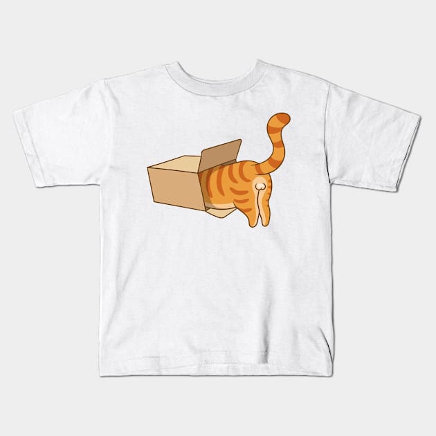 Cat in the box Kids T-Shirt by tomodaging